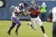 Sep 15, 2013; Chicago, IL, USA; Chicago Bears running back Matt Forte (22) is pursued by Minnesota Vikings strong safety Jamarca Sanford (33) during the second half at Soldier Field. Chicago won 31-30. Mandatory Credit: Dennis Wierzbicki-USA TODAY Sports