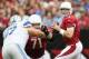 GLENDALE, AZ - SEPTEMBER 15: Quarterback Carson Palmer #3 of the Arizona Cardinals drops back to pass during the NFL game against the Detroit Lions at the University of Phoenix Stadium on September 15, 2013 in Glendale, Arizona. The Carindals defeated th