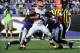 Sep 15, 2013; Baltimore, MD, USA; Cleveland Browns running back Trent Richardson (33) runs the ball against the Baltimore Ravens during the second half at M&T Bank Stadium. The Ravens won 14 - 6. Mandatory Credit: Brad Mills-USA TODAY Sports