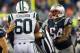 FOXBORO, MA - SEPTEMBER 12: Dont'a Hightower #54 of the New England Patriots confronts D'Brickashaw Ferguson #60 of the New York Jets after Ferguson shoved Aqib Talib #31 of the New England Patriots, who intercepted a pass, in the 4th quarter at Gillette