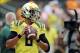 Sep 14, 2013; Eugene, OR, USA; Oregon Ducks quarterback Marcus Mariota (8) before the game against the Tennessee Volunteers at Autzen Stadium. Mandatory Credit: Scott Olmos-USA TODAY Sports