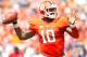 CLEMSON, SC - SEPTEMBER 7: Tajh Boyd #10 of the Clemson Tigers drops back for a pass during the game against the South Carolina State Bulldogs at Memorial Stadium on September 7, 2013 in Clemson, South Carolina. (Photo by Tyler Smith/Getty Images)