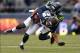 Sep 22, 2013; Seattle, WA, USA; Seattle Seahawks cornerback Byron Maxwell (41) tackles Jacksonville Jaguars receiver Cecil Shorts III (84) at CenturyLink Field. The Seahawks defeated the Jaguars 45-17. Mandatory Credit: Kirby Lee-USA TODAY Sports
