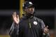 PITTSBURGH, PA - SEPTEMBER 22: Mike Tomlin looks on during the game against the Chicago Bears on September 22, 2013 at Heinz Field in Pittsburgh, Pennsylvania. (Photo by Justin K. Aller/Getty Images)