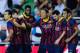 MADRID, SPAIN - SEPTEMBER 21: Pedro Rodriguez (L) of FC Barcelona celebrates with his team-mates after scoring his team's second goal during the La Liga match between Rayo Vallecano de Madrid and FC Barcelona at Estadio Teresa Rivero on September 21, 201