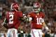 TUSCALOOSA, AL - SEPTEMBER 21: DeAndrew White #2 of the Alabama Crimson Tide celebrates his touchdown reception from AJ McCarron #10 against the Colorado State Rams at Bryant-Denny Stadium on September 21, 2013 in Tuscaloosa, Alabama. (Photo by Kevin C.