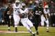 EAST RUTHERFORD, NJ - AUGUST 17: Bilal Powell #29 of the New York Jets runs the ball against the Jacksonville Jaguars during their preseason game at MetLife Stadium on August 17, 2013 in East Rutherford, New Jersey. (Photo by Jeff Zelevansky/Getty Imag