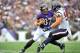 BALTIMORE, MD - SEPTEMBER 22: Tight end Dallas Clark #87 of the Baltimore Ravens runs the ball against inside linebacker Brian Cushing #56 of the Houston Texans at M&T Bank Stadium on September 22, 2013 in Baltimore, Maryland. The Ravens defeated the Tex