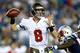 FOXBORO, MA - AUGUST 16: Mike Glennon #8 of the Tampa Bay Buccaneers throws a pass against the New England Patriots in the first half during the game at Gillette Stadium on August 16, 2013 in Foxboro, Massachusetts. (Photo by Jared Wickerham/Getty Image