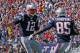 FOXBORO, MA - SEPTEMBER 22: Tom Brady #12 of the New England Patriots and Kenbrell Thompkins #85 celebrate a touchdown during the first quarter in a game with the Tampa Bay Buccaneers at Gillette Stadium on September 22, 2013 in Foxboro, Massachusetts. (