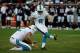 HOUSTON, TX - AUGUST 17: Caleb Sturgis #9 of the Miami Dolphins kicks a field goal against the Houston Texans during a preseaon game at Reliant Stadium on August 17, 2013 in Houston, Texas. (Photo by Scott Halleran/Getty Images)