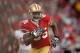 SAN FRANCISCO, CA - JANUARY 22: Vernon Davis #85 of the San Francisco 49ers scores a 73-yard toucdown reception against the New York Giants in the first quarter during the NFC Championship Game at Candlestick Park on January 22, 2012 in San Francisco, Ca
