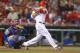 CINCINNATI, OH - SEPTEMBER 24: Joey Votto #19 of the Cincinnati Reds swings at a pitch in the 3rd inning against the New York Mets at Great American Ball Park on September 24, 2013 in Cincinnati, Ohio. (Photo by Andy Lyons/Getty Images)