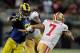 December 2, 2012; St. Louis, MO, USA; St. Louis Rams defensive end Chris Long (91) defends against San Francisco 49ers quarterback Colin Kaepernick (7) during the second half at the Edward Jones Dome. St. Louis defeated San Francisco 16-13 in overtime. Ma