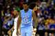 KANSAS CITY, MO - MARCH 24: P.J. Hairston #15 of the North Carolina Tar Heels stands on the court with his head down against the Kansas Jayhawks during the third round of the 2013 NCAA Men's Basketball Tournament at Sprint Center on March 24, 2013 in Kan