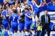 LONDON, ENGLAND - AUGUST 18: Frank Lampard of Chelsea celebrates with team mates and manager Jose Mourinho after scoring the second goal during the Barclays Premier League match between Chelsea and Hull City at Stamford Bridge on August 18, 2013 in Londo