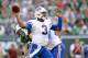 EAST RUTHERFORD, NJ - SEPTEMBER 22: Quarterback EJ Manuel #3 of the Buffalo Bills throws a pass in the 1st half of the Jets game against the Buffalo Bills at MetLife Stadium on September 22, 2013 in East Rutherford, New Jersey. (Photo by Ron Antonelli/Get