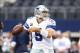 Sep 22, 2013; Arlington, TX, USA; Dallas Cowboys quarterback Tony Romo (9) throws prior to the game against the St. Louis Rams at AT&T Stadium. Mandatory Credit: Matthew Emmons-USA TODAY Sports