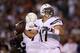 SAN DIEGO, CA - SEPTEMBER 09: Quarterback Philip Rivers #17 of the San Diego Chargers drops back to pass against the Houston Texans at Qualcomm Stadium on September 9, 2013 in San Diego, California. (Photo by Jeff Gross/Getty Images)