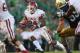 SOUTH BEND, IN - SEPTEMBER 28: Brennan Clay #24 of the Oklahoma Sooners runs against the Notre Dame Fighting Irish at Notre Dame Stadium on September 28, 2013 in South Bend, Indiana. Oklahoma defeated Notre Dame 35-21. (Photo by Jonathan Daniel/Getty Ima