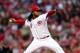 CINCINNATI, OH - SEPTEMBER 23: Johnny Cueto #47 of the Cincinnati Reds throws a pitch during the first inning of the game against the New York Mets at Great American Ball Park on September 23, 2013 in Cincinnati, Ohio. (Photo by Kirk Irwin/Getty Images)