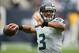 Sep 29, 2013; Houston, TX, USA; Seattle Seahawks quarterback Russell Wilson (3) throws prior to the game against the Houston Texans at Reliant Stadium. Mandatory Credit: Matthew Emmons-USA TODAY Sports
