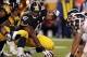 Sep 22, 2013; Pittsburgh, PA, USA; Pittsburgh Steelers center Fernando Velasco (61) at the line of scrimmage against the Chicago Bears defense during the third quarter at Heinz Field. The Bears won 40-23. Mandatory Credit: Charles LeClaire-USA TODAY Sport