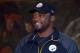 Sep 27, 2013; London, United Kingdom; Pittsburgh Steelers coach Mike Tomlin at press conference at the Four Seasons hotel in advance of the NFL International Series game against the Minnesota Vikings. Mandatory Credit: Kirby Lee-USA TODAY Sports