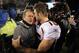FOXBORO, MA - JANUARY 14: Tim Tebow #15 (R) of the Denver Broncos congraulates head coach Bill Belichick of the New England Patriots after the Patriots won 45-10 during their AFC Divisional Playoff Game at Gillette Stadium on January 14, 2012 in Foxboro,