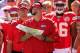 KANSAS CITY, MO - SEPTEMBER 29: Head coach Andy Reid of the Kansas City Chiefs watches from the sidelines during the game against the New York Giants at Arrowhead Stadium on September 29, 2013 in Kansas City, Missouri. (Photo by Jamie Squire/Getty Image
