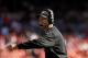 Sep 22, 2013; San Francisco, CA, USA; San Francisco 49ers head coach Jim Harbaugh points towards the scoreboard after calling a timeout against the Indianapolis Colts in the fourth quarter at Candlestick Park. The Colts defeated the 49ers 27-7. Mandatory