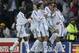 GLASGOW, GREAT BRITAIN - May 15: Real Madrid celebrate with Zinedine Zidane after he scored their second goal during the UEFA Champions League Final between Real Madrid and Bayer Leverkusen played at Hampden Park, Glasgow on May 15, 2002. (Photo by Gary
