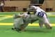 Kicking Gonzaga out with his left leg. Maia can place his right foot and left hand on the ground, preparing to stand up.
