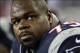 Sep 12, 2013; Foxborough, MA, USA; New England Patriots defensive tackle Vince Wilfork (75) during the fourth quarter against the New York Jets at Gillette Stadium. The New England Patriots won 13-10. Mandatory Credit: Greg M. Cooper-USA TODAY Sports