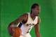 Sep 30, 2013; San Antonio, TX, USA; San Antonio Spurs forward Kawhi Leonard (2) dribbles in front of a green screen during media day at Spurs Practice Facility. Mandatory Credit: Soobum Im-USA TODAY Sports