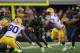 ARLINGTON, TX - SEPTEMBER 03: LaMichael James #21 of the Oregon Ducks runs the ball against the LSU Tigers at Cowboys Stadium on September 3, 2011 in Arlington, Texas. (Photo by Ronald Martinez/Getty Images)