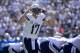 SAN DIEGO, CA - SEPTEMBER 29: Philip Rivers of the San Diego Chargers makes a call at the line of scrimmage against the Dallas Cowboys on September 29, 2013 at Qualcomm Stadium in San Diego, California. (Photo by Donald Miralle/Getty Images)