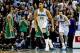 Mar 20, 2013; New Orleans, LA, USA; New Orleans Hornets power forward Anthony Davis (23) celebrates after making a game winning shot against the Boston Celtics during the fourth quarter of a game at the New Orleans Arena. The Hornets defeated the Celtics