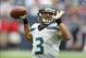 Sep 29, 2013; Houston, TX, USA; Seattle Seahawks quarterback Russell Wilson (3) throws prior to the game against the Houston Texans at Reliant Stadium. Mandatory Credit: Matthew Emmons-USA TODAY Sports