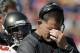 FOXBORO, MA - SEPTEMBER 22: Head coach Greg Schiano of the Tampa Bay Buccaneers hangs his head during the first half against the New England Patriots at Gillette Stadium on September 22, 2013 in Foxboro, Massachusetts. (Photo by Winslow Townson/Getty Im