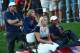 DUBLIN, OH - OCTOBER 03: Skiier Lindsey Vonn waits with Tiger Woods alongside Keegan Bradley and Jillian Stacey during the Day One Four-Ball Matches at the Muirfield Village Golf Club on October 3, 2013 in Dublin, Ohio. (Photo by Andy Lyons/Getty Image