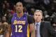 OAKLAND, CA - MARCH 25: Dwight Howard #12 and Head Coach Mike D'Antoni of the Los Angeles Lakers in a game against the Golden State Warriors on March 25, 2013 at Oracle Arena in Oakland, California. NOTE TO USER: User expressly acknowledges and agrees tha