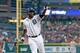 DETROIT, MI - AUGUST 28: Torii Hunter #48 of the Detroit Tigers celebrates scoring a run in the third inning while playing the Oakland Athletics at Comerica Park on August 28, 2013 in Detroit, Michigan. (Photo by Gregory Shamus/Getty Images)