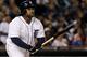 DETROIT, MI - SEPTEMBER 13: Prince Fielder #28 of the Detroit Tigers watches his two-run home run against the Kansas City Royals in the fourth inning at Comerica Park on September 13, 2013 in Detroit, Michigan. (Photo by Duane Burleson/Getty Images)