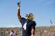 Sep 28, 2013; South Bend, IN, USA; Notre Dame Fighting Irish running back George Atkinson III (4) celebrates after scoring a touchdown in the third quarter against the Oklahoma Sooners at Notre Dame Stadium. Oklahoma won 35-21. Mandatory Credit: Matt Cash
