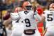 PITTSBURGH, PA - DECEMBER 30: Thad Lewis #9 of the Cleveland Browns drops back to pass against the Pittsburgh Steelers during the game on December 30, 2012 at Heinz Field in Pittsburgh, Pennsylvania. (Photo by Justin K. Aller/Getty Images)