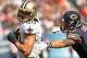 CHICAGO, IL - OCTOBER 06: Jimmy Graham #80 of the New Orleans Saints breaks away from Chris Conte #47 of the Chicago Bears at Soldier Field on October 6, 2013 in Chicago, Illinois. The Saints defeated the Bears 26-18. (Photo by Jonathan Daniel/Getty Image