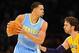 Oct 6, 2013; Los Angeles, CA, USA; Denver Nuggets center JaVale McGee (34) works against Los Angeles Lakers forward Pau Gasol (16) during the first half at Staples Center. Mandatory Credit: Christopher Hanewinckel-USA TODAY Sports
