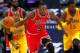 INDIANAPOLIS, IN - OCTOBER 05: Luol Deng #9 of the Chicago Bulls brings the ball up court against the Indiana Pacers on October 5, 2013 at Bankers Life Fieldhouse in Indianapolis, Indiana. Chicago defeated Indiana 82-76. NOTE TO USER: User expressly ackno