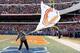 CHICAGO, IL - JANUARY 16: A member of the on-field team waves a Bears fan during the 2011 NFC divisional playoff game between the Seattle Seahawks and the Chicago Bears at Soldier Field on January 16, 2011 in Chicago, Illinois. (Photo by Andy Lyons/Gett